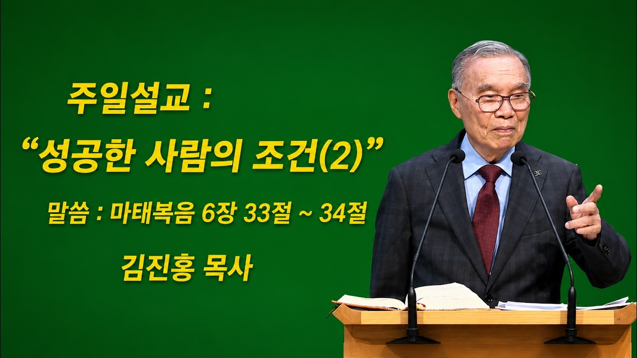 김진홍 목사 주일설교, 제목: 성공하는 사람들의 조건(2), 2026.06.14